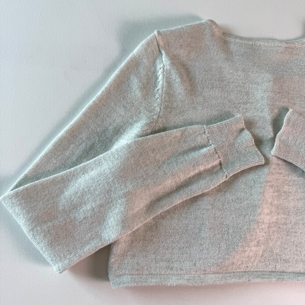 The Children's Place Girl's Sz 14 White Sparkle Shrug Crop Cardigan Sweater L/S - Picture 8 of 15
